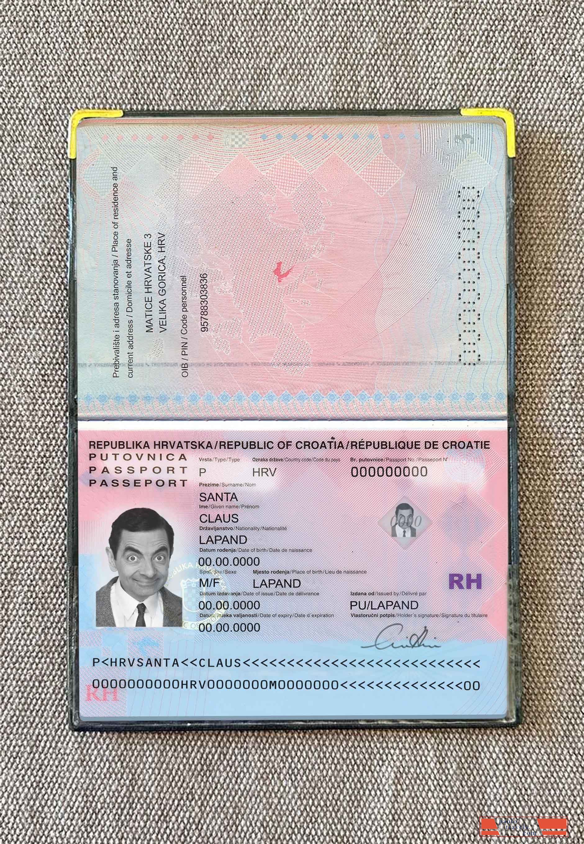 Croatia passport photo look PSD template